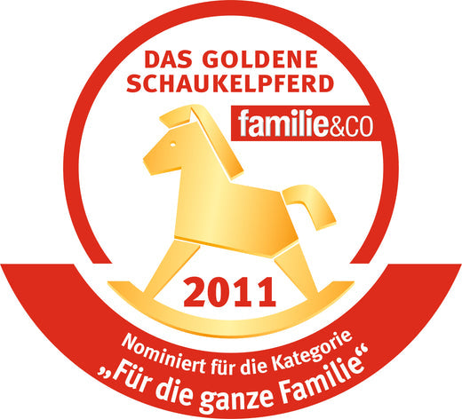DOMORY - Goldenes Schaukelpferd